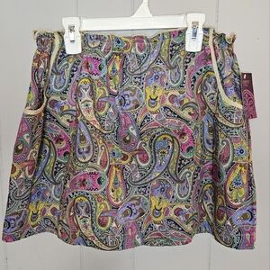 NWT Peek Paisley Girls Skirt with Pockets and Elastic Waist, Size 3XL/14